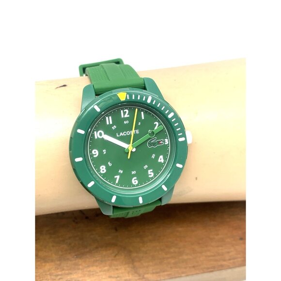 Lacoste Womens Kids Watch 2030055 Quartz Mini Tennis Green Dial Rubber Band 35mm - Picture 7 of 14